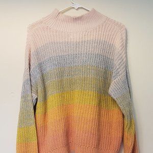 Lauren Conrad Rainbow Cotton Knit Sweater - Medium